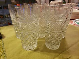 Set Of 7 Vintage Anchor Hocking Clear Wexford 16 Oz Iced Tea Glass Tumblers