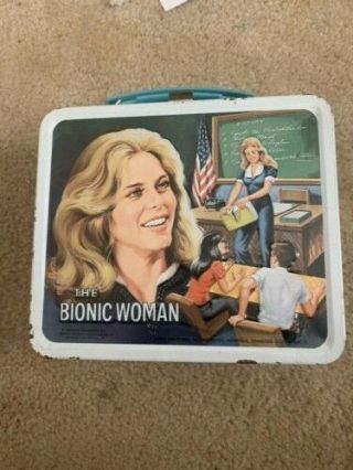 Vintage Bionic Woman Lunch Box - Lindsay Wagner German Shepherd No Thermos