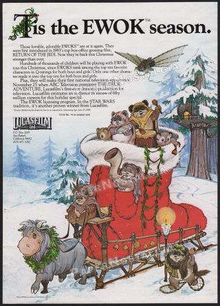 The Ewok Adventure_orig.  1984 Trade Ad / Tv Promo / Poster_lucasfilm_star Wars