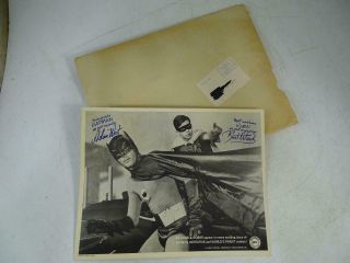 Vintage 1966 Batman & Robin Dc Comics Autographed Photo Adam West Television