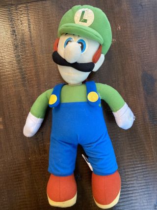 2001 Kellytoy Luigi Plush From Mario Bros,  Nintendo 16”