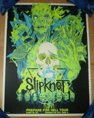 Slipknot Concert Gig Tour Poster Green Variant 12 - 3 - 14 2014 Camden Vance Kelly