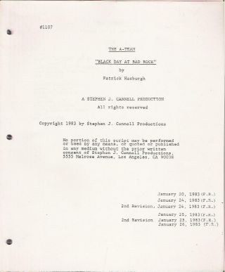 The A - Team Television Script " Black Day At Bad Rock " With