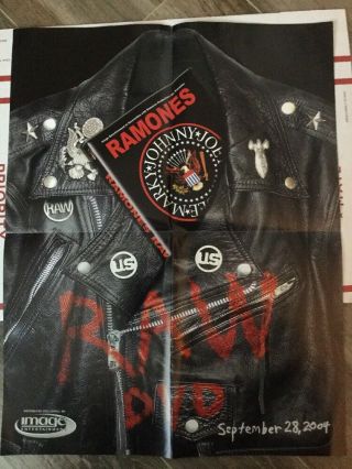 Ramones Raw Dvd Promo Poster 17 X 22 Very Rare 2004 Release