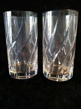 Mikasa Olympus Cut Crystal - - 2 Highball Glasses @ 5 3/8 " Tall