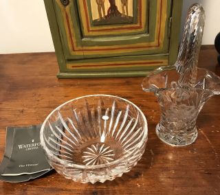 Waterford Crystal Carina Round Bowl 5 " & Unbranded Small Vase