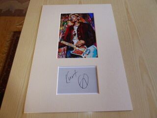 Kurt Cobain Nirvana Mounted Photograph & Preprint Signed Autograph Card