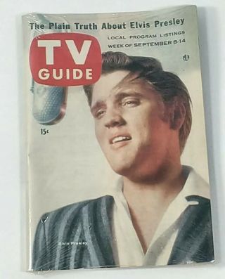 Elvis Presley The Plain Truth About Elvis Tv Guide Sept 8 - 14 1956 Rheingold Exc.