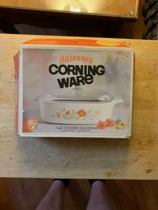 Vintage Corning Ware Wildflowers Casserole Dish A - 1 - 7 1 Qt Covered Saucepan