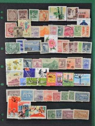 China Stamps Selection On Large Stock Card (v117)