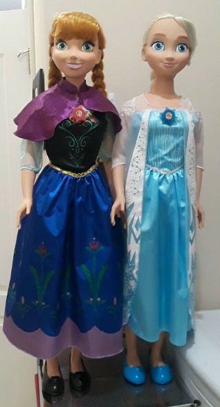 Disney Frozen Princess Elsa & Anna 38 " My Size Dolls Over 3 Ft Target 2014 Ltd.