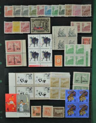 China Stamps Selection On Large Stock Card (v52)