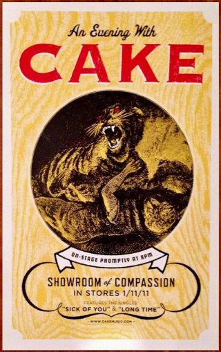 Cake Showroom Of Compassion Ltd Ed Discontinued Rare Poster,  Rock Poster