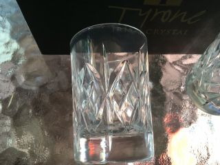 Tyrone Irish Crystal Flat Bottom 4 Small Glasses Rosses? 3