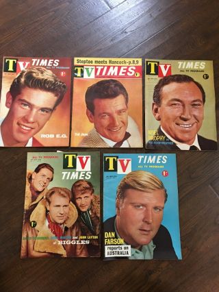 5x 1962 - 1964 Tv Times Week Guide Regional Australia Biggles Dan Farson Rob E G