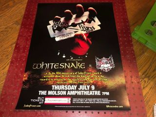 Judas Priest “british Steel” & Whitesnake 7/9/09 Canada Show Promo Poster