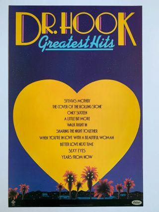 1980 Dr.  Hook Greatest Hits Promotional Rock Poster 20” X 30 " Capitol