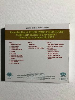 GRATEFUL DEAD - DAVE ' S PICKS VOLUME 33 - 10/29/77 - EVANS FIELD HOUSE,  ILLINOIS 2