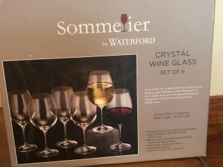 Sommelier By Waterford Crystal Wine Glasses Set Of 6 - 22 Oz