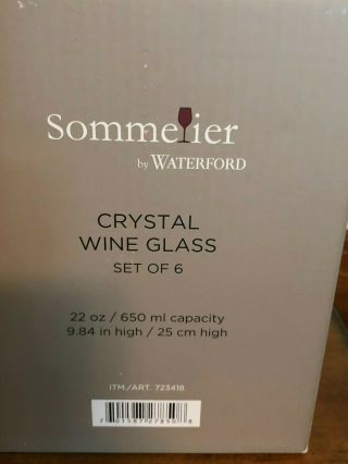 Sommelier by Waterford Crystal Wine Glasses set of 6 - 22 oz 2