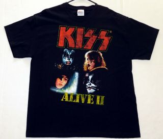 Kiss Band Alive 2 Album T - Shirt Unworn 2009 Gene Simmons Ace Frehley Peter Paul