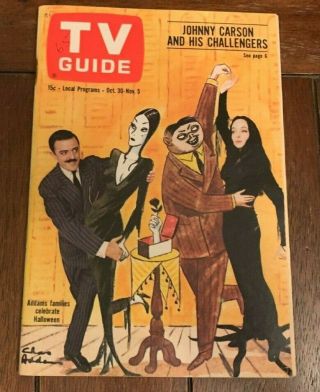 Vintage Tv Guide Oct 30 - Nov 5 1965 Addams Families Charles Addams Cover