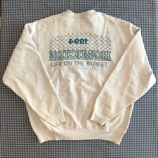 Vintage Homicide Life On The Street 1994 Crew Sweatshirt Size X - Large Grey Vtg