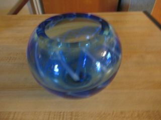 Vintage Waterford Evolution Blue Vase 5 1/2 " X 4 3/4 " Tall