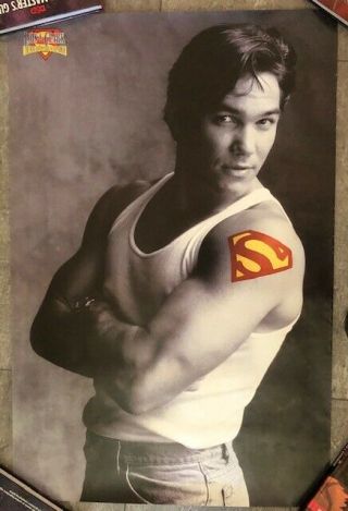 Dean Cain Superman Tattoo B&w Poster 23 X 35 Lois & Clark Rare Promo Shot