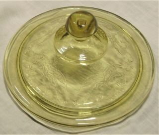 Madrid Amber Cookie Jar Lid From Federal Glass 1932 - 1939