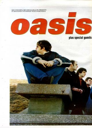F2 Double Page Poster Advert 15x22 " Oasis Concert Tour Dates