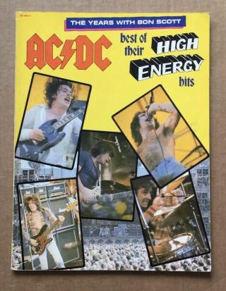 Ac/dc Best Of Their High Energy Hits The Years With Bon Scott 1980 Rare Songbook
