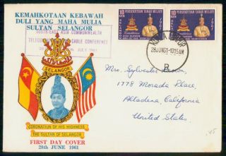 Mayfairstamps Malaysia 1961 Sultan Of Selangor Cachet First Day Cover Wwg43181