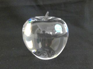 Vintage Tiffany & Co Crystal Apple Paperweight