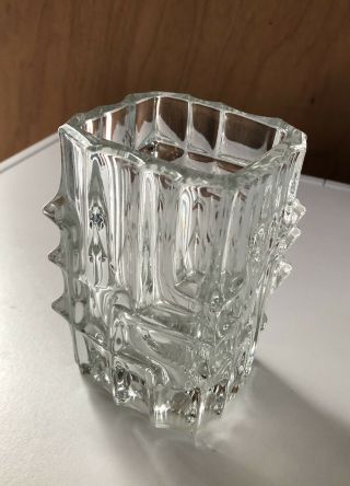 1960s Czech Sklo Union Geometric Glass Vase By Vladislav Urban