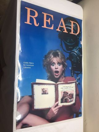 1985 Goldie Hawn American Library Laminate Poster - Read - 22 " X34 " Perfect