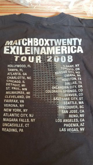 Matchbox Twenty 20 Exile In America Concert T Shirt Large Rob Thomas