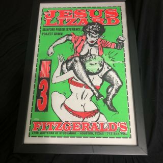 The Jesus Lizard Vintage Silkscreened Poster Pez 98 Fitzgeralds Framed