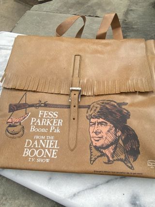 Vintage Rare Daniel Boone Tv Show 1954 Toy Back Pack And Wallet Fess Parker