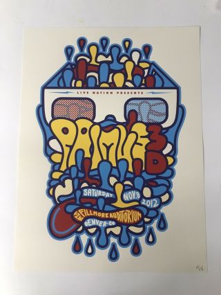 Primus 3d Tour Poster Fillmore Auditorium Denver Co 2012 Helmstetter Signed Ap