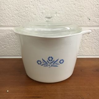 Corning Ware Blue Cornflower Sauce Maker Measuring Cup With Lid
