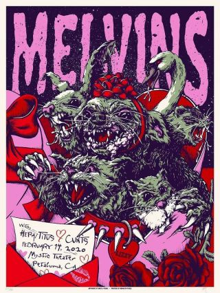 Melvins - 18x24 " Signed Screenprint Valentine 