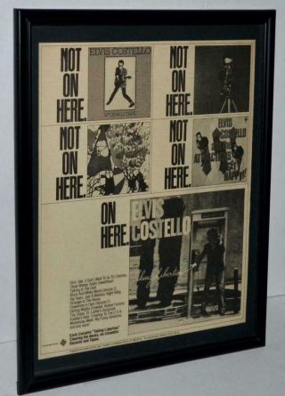 Elvis Costello 1978 Taking Liberties Framed Promotional Poster / Ad