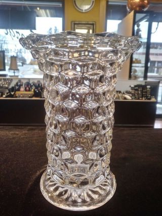Fostoria American Large Flared Glass Flower Vase,  Clear,  Elegant,