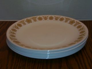 Set Of 8 Vintage Corelle Corning " Butterfly Gold " Dinner Plates Retro