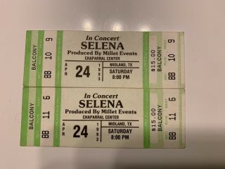 Selena Quintanilla Vintage 1993 Concert Ticket Stubs