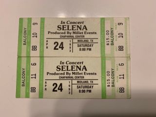 selena quintanilla Vintage 1993 Concert Ticket Stubs 2
