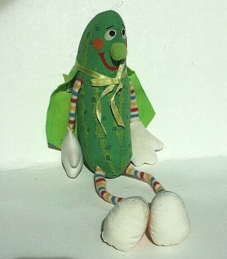 Vintage - Hard To Find - Pickle - Plush Stuffed Toy By Amtoy - 1980 - 14 "