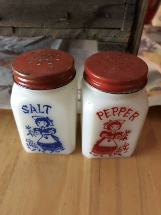 Vintage Tipp City / Mckee Lady Salt & Pepper Range Shakers