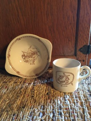 Vintage Hopalong Cassidy Cereal Bowl & Mug Set